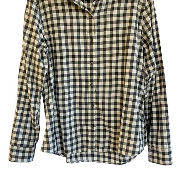 Banana Republic Soft-wash Gingham Flannel Shirt Dark Charcoal L - Picture 5 of 11